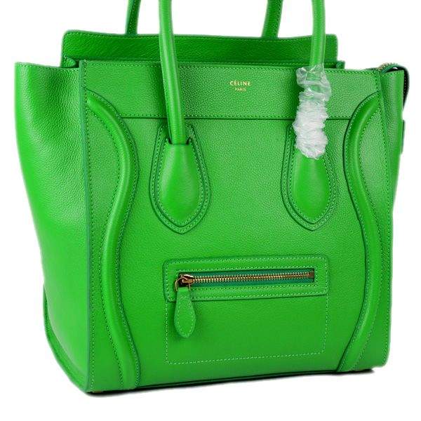 Celine Luggage Mini 30cm Tote Bag - 88022 Green Calf Leather - Click Image to Close