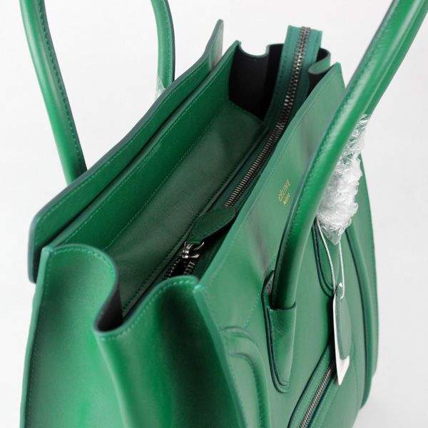 Celine Luggage Mini 30cm Tote Bag - 88022 Green Original Leather - Click Image to Close