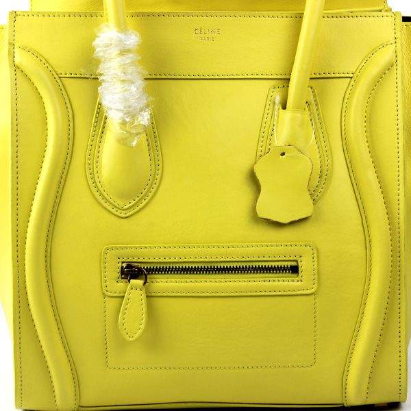Celine Luggage Mini 30cm Tote Bag - 88022 Lemon Yellow Original Leather - Click Image to Close