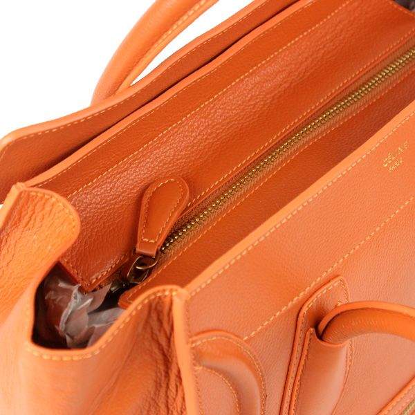 Celine Luggage Mini 30cm Tote Bag - 88022 Orange Calf Leather - Click Image to Close