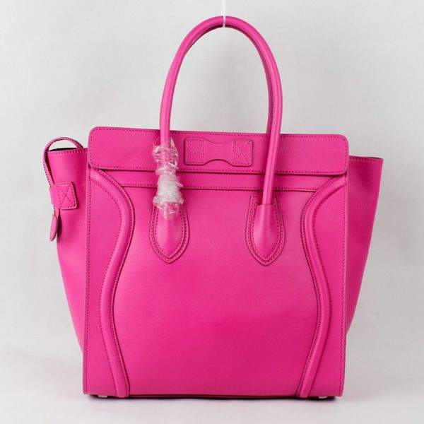 Celine Luggage Mini 30cm Tote Bag - 88022 Rose Red Original Leather - Click Image to Close