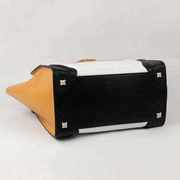 Celine Luggage Mini 30cm Tote Bag - 88022 White Black Apricot Original Leather
