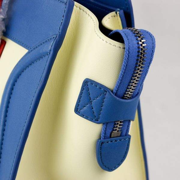 Celine Luggage Mini 30cm Tote Bag - 88022 White Blue & Red Original Leather - Click Image to Close