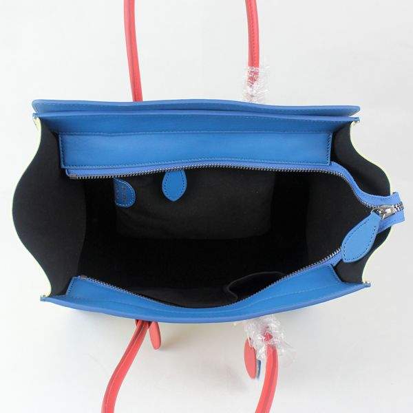 Celine Luggage Mini 30cm Tote Bag - 88022 White Blue & Red Original Leather