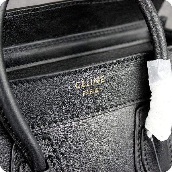 Celine Nano 20cm Luggage Leather Tote Bag - 88029 Black Original Leather
