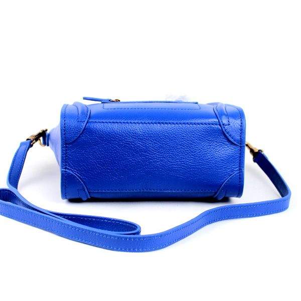 Celine Nano 20cm Luggage Leather Tote Bag - 88029 Blue Calf Leather - Click Image to Close