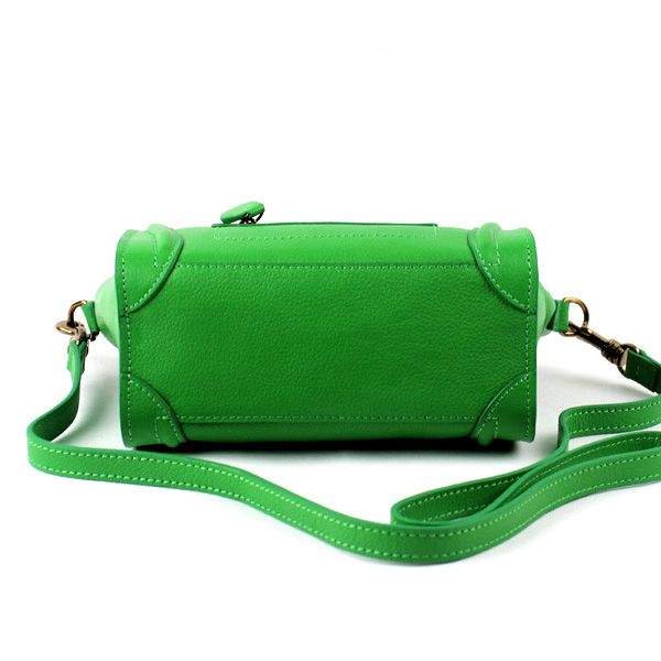 Celine Nano 20cm Luggage Leather Tote Bag - 88029 Green Calf Leather - Click Image to Close