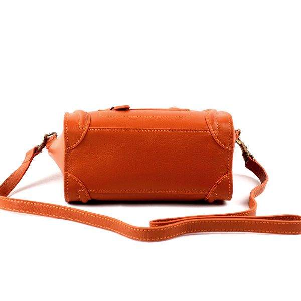 Celine Nano 20cm Luggage Leather Tote Bag - 88029 Orange - Click Image to Close