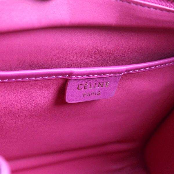 Celine Nano 20cm Luggage Leather Tote Bag - 88029 Rose Red Original Leather