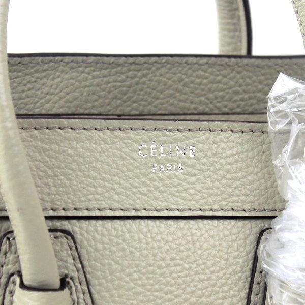 Celine Nano 20cm Luggage Leather Tote Bag - 88029 Grey - Click Image to Close