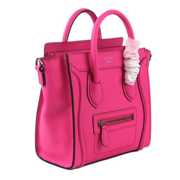 Celine Nano 20cm Luggage Leather Tote Bag - 88029 Pink - Click Image to Close