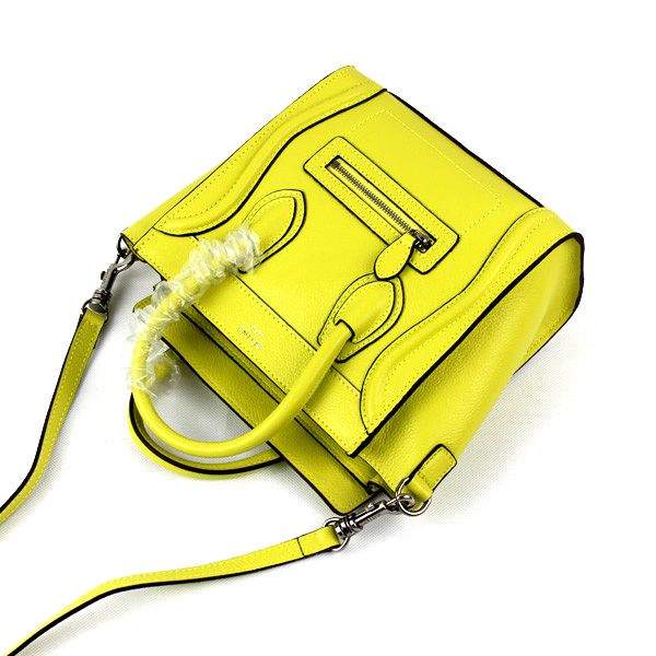 Celine Nano 20cm Luggage Leather Tote Bag - 88029 Yellow - Click Image to Close