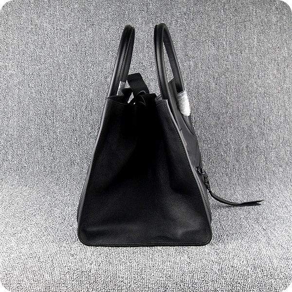 Celine Luggage Phantom Square Tote 88033 Black Calf Leather - Click Image to Close