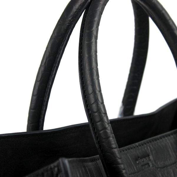 Celine Luggage Phantom Square Tote 88033 Black Croco Leather - Click Image to Close