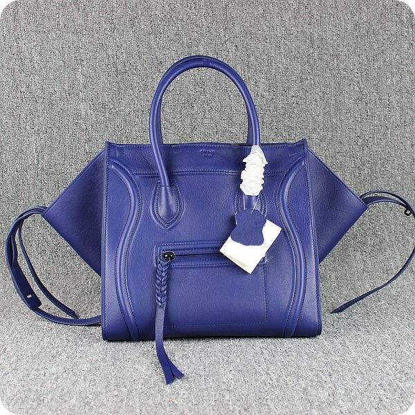 Celine Luggage Phantom Square Tote 88033 Sky Blue Original Leather