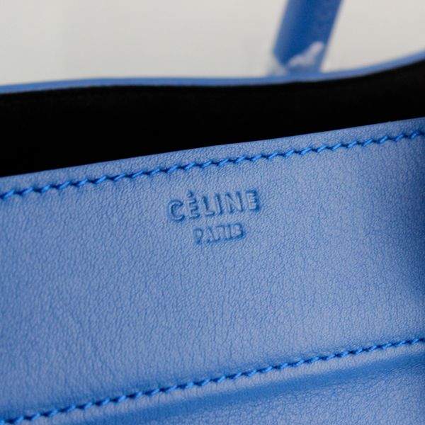 Celine Luggage Phantom Square Tote 88033 Blue Original Leather - Click Image to Close