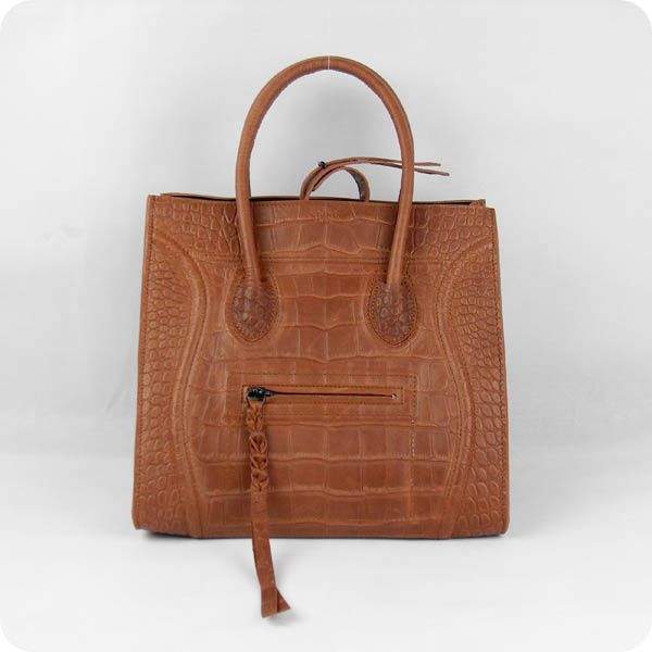 Celine Luggage Phantom Square Tote 88033 Brown Leather - Click Image to Close