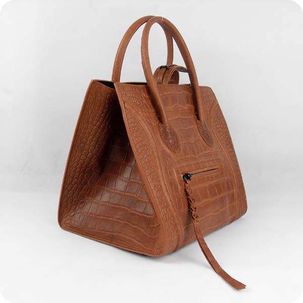 Celine Luggage Phantom Square Tote 88033 Brown Leather