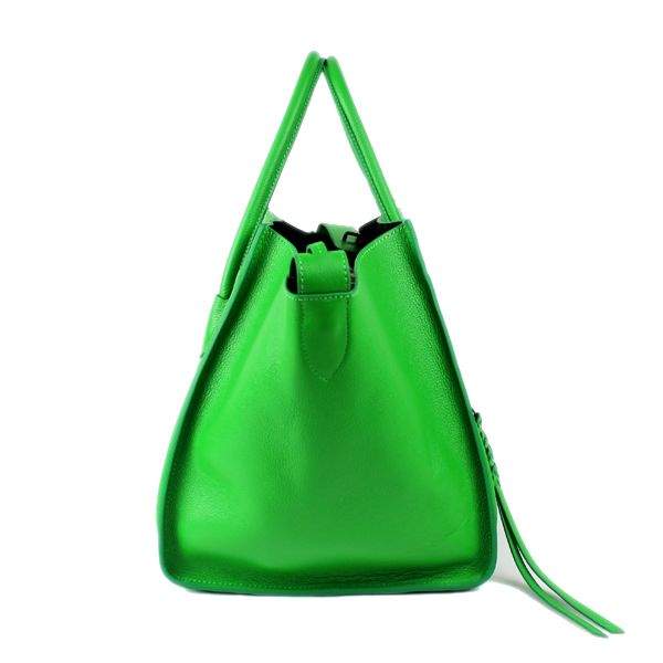 Celine Luggage Phantom Square Tote 88033 Green Calf Leather - Click Image to Close
