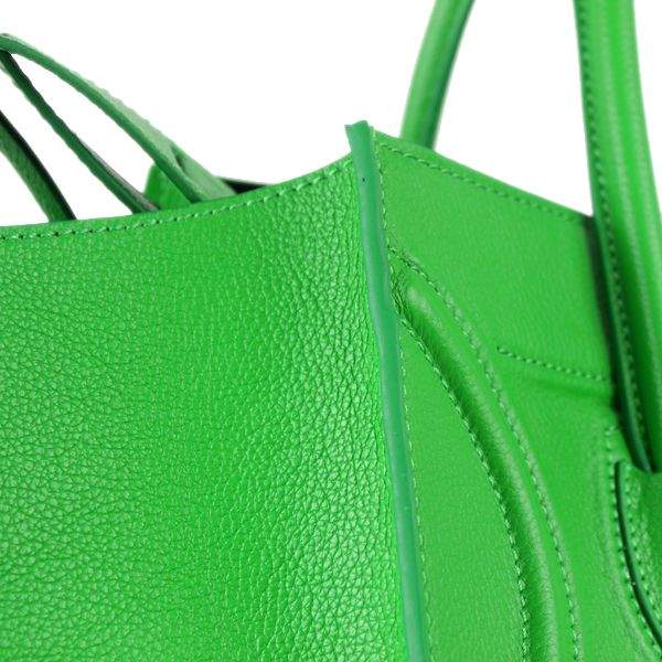 Celine Luggage Phantom Square Tote 88033 Green Calf Leather - Click Image to Close