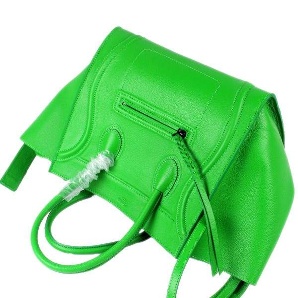 Celine Luggage Phantom Square Tote 88033 Green Calf Leather