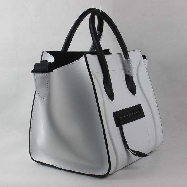 Celine Luggage Phantom Square Tote 88033 White & Black