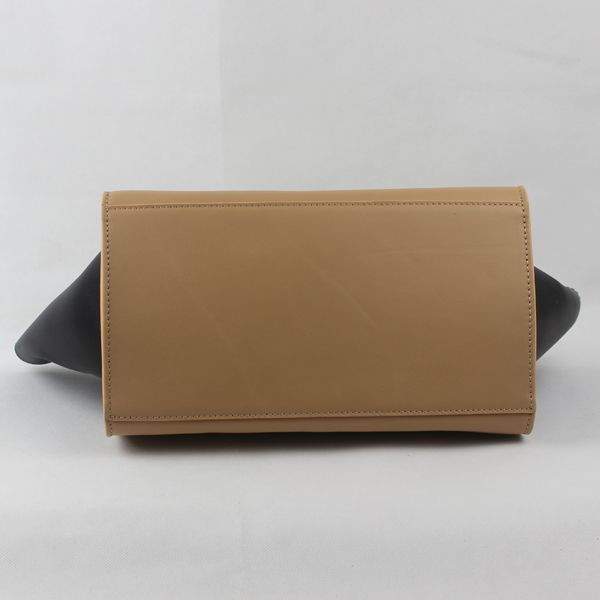 Celine Stamped Trapeze Shoulder Bag - 88037 Black Apricot White Original Leather - Click Image to Close