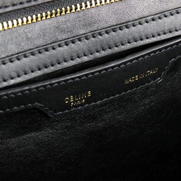 Celine Stamped Trapeze Shoulder Bag - 88037 Black RoseRed Original Snake Leather