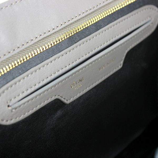 Celine Stamped Trapeze Shoulder Bag - 88037 Red Grey Cream Original Leather - Click Image to Close