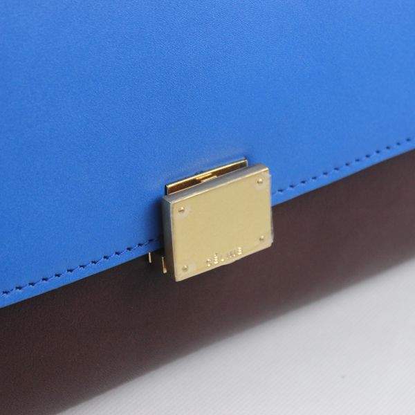 Celine Stamped Trapeze Shoulder Bag - 88037 White Red Blue Original Leather