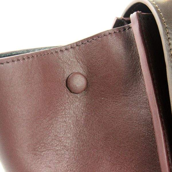 Celine Stamped Trapeze Shoulder Bag - 88037 Red Brown Khaki Original Leather - Click Image to Close