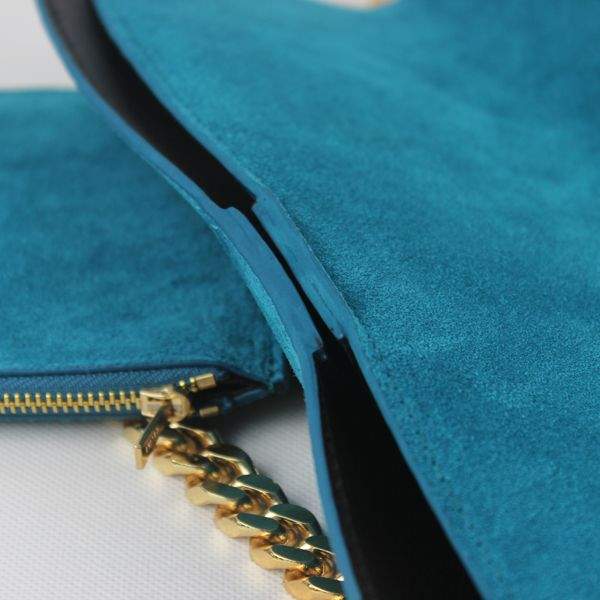 Celine Gourmette Suede Leather Shoulder Bag - 88041 Green - Click Image to Close