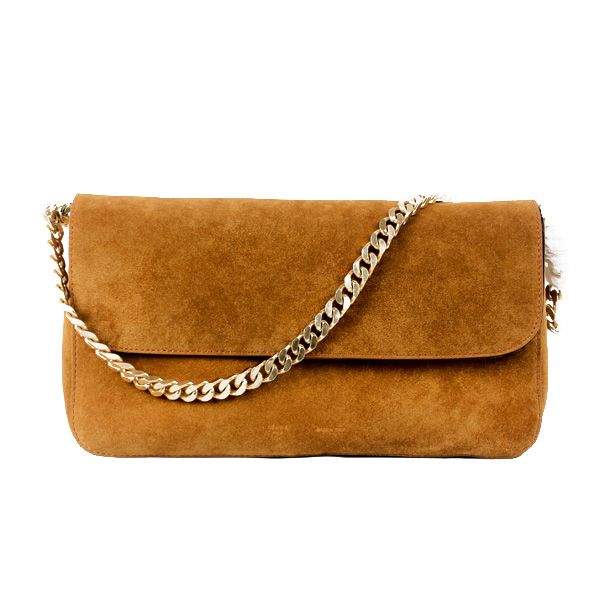 Celine Gourmette Suede Leather Shoulder Bag - 88041 Brown Celine Gourmette Suede Leather Shoulder Bag - 88041 Brown