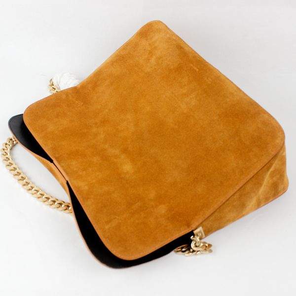 Celine Gourmette Suede Leather Shoulder Bag - 88041 Brown