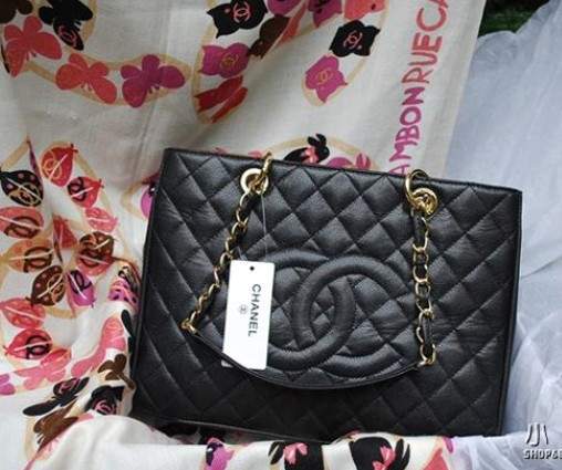New Arrival Chanel GST Caviar Leather Coco Bag A36092 Black with Gold Hardware - Click Image to Close