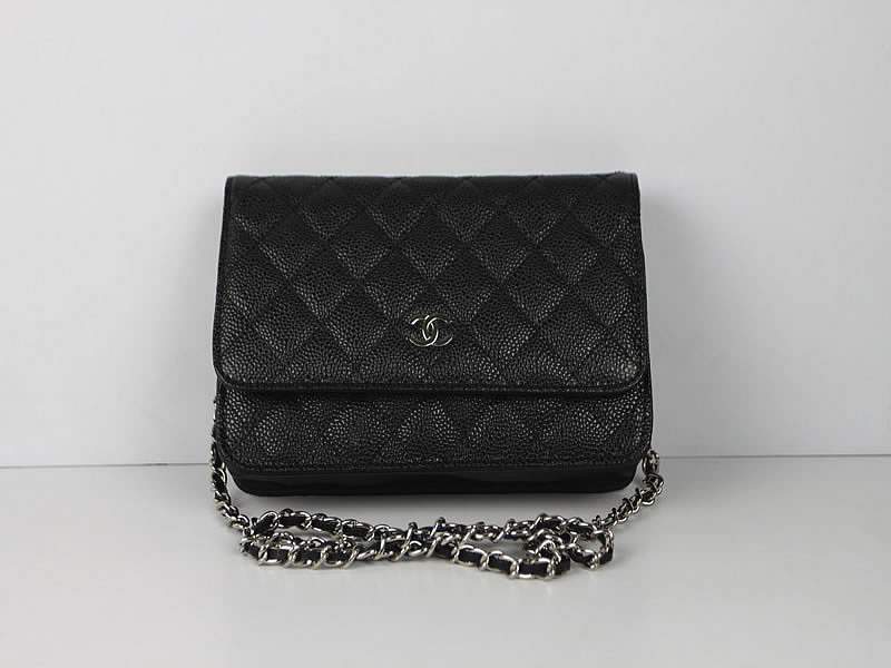 2012 New Arrival Chanel 33814 Black Cowhide Clutch Bag With Silver Hardware