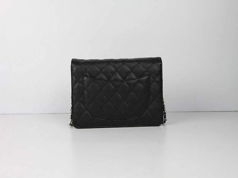 2012 New Arrival Chanel 33814 Black Cowhide Clutch Bag With Silver Hardware