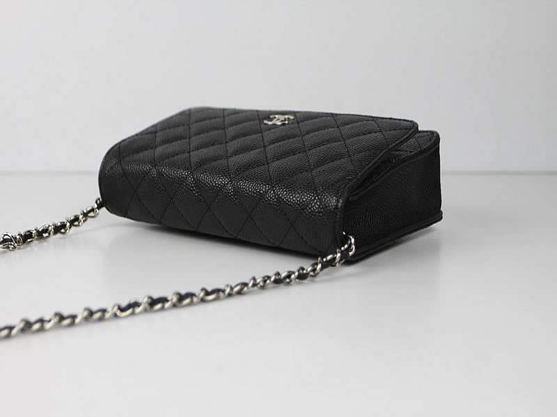 2012 New Arrival Chanel 33814 Black Cowhide Clutch Bag With Silver Hardware - Click Image to Close