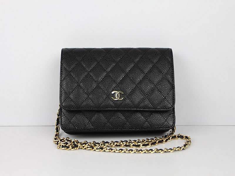 2012 New Arrival Chanel 33814 Black Cowhide Clutch Bag With Gold Hardware - Click Image to Close