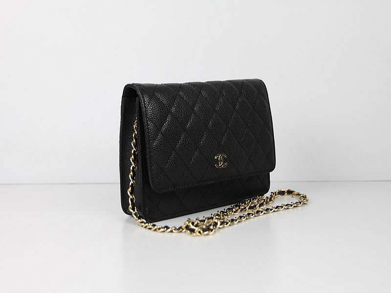 2012 New Arrival Chanel 33814 Black Cowhide Clutch Bag With Gold Hardware - Click Image to Close