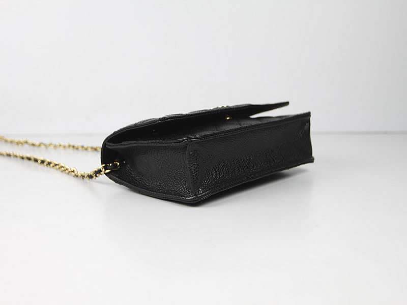 2012 New Arrival Chanel 33814 Black Cowhide Clutch Bag With Gold Hardware