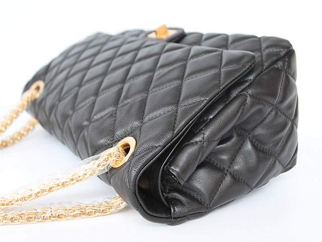 2012 New Arrival Chanel 37951 Black Lambskin Bag With Gold Hardware