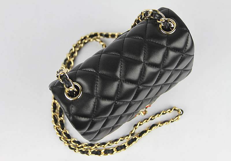 2012 Chanel Classic Flap Bag 49364 Black Lambskin Leather - Click Image to Close