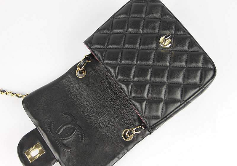 2012 Chanel Classic Flap Bag 49364 Black Lambskin Leather