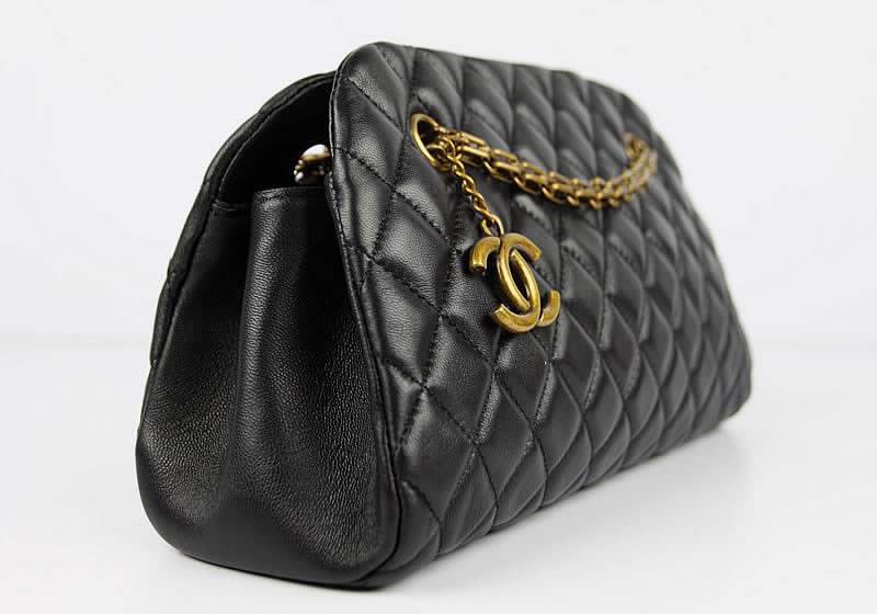 2012 New Arrival Chanel Mademoiselle Bowling Bag 49853 Black Lambskin - Click Image to Close