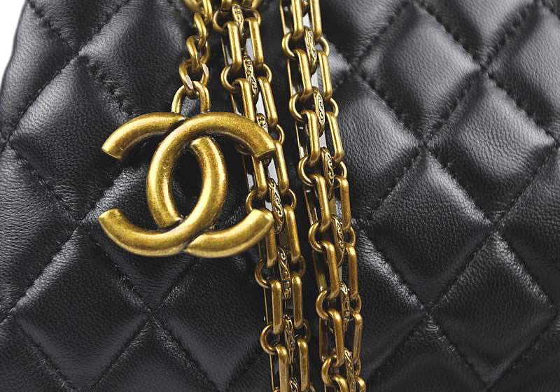 2012 New Arrival Chanel Mademoiselle Bowling Bag 49853 Black Lambskin