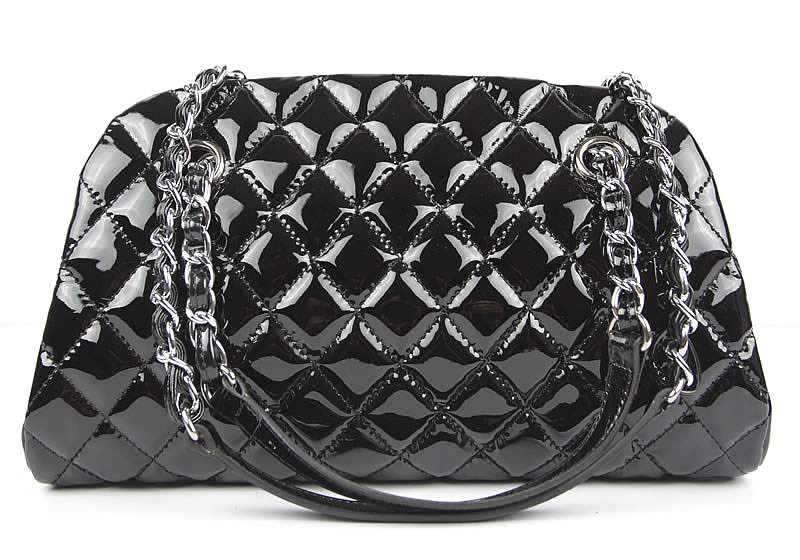2012 New Arrival Chanel Mademoiselle Bowling Bag 49853 Black Shiny