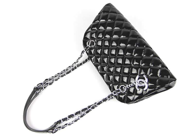 2012 New Arrival Chanel Mademoiselle Bowling Bag 49853 Black Shiny - Click Image to Close