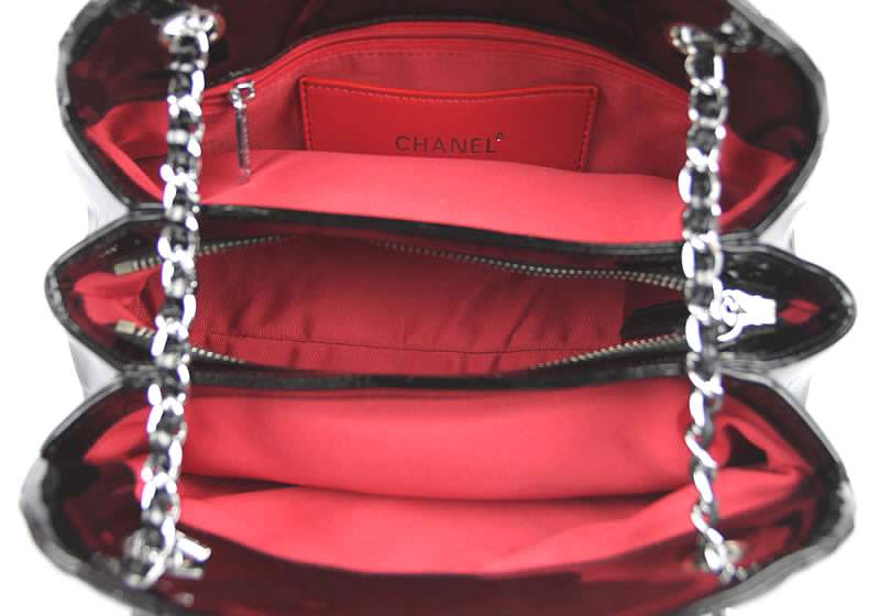 2012 New Arrival Chanel Mademoiselle Bowling Bag 49853 Black Shiny - Click Image to Close