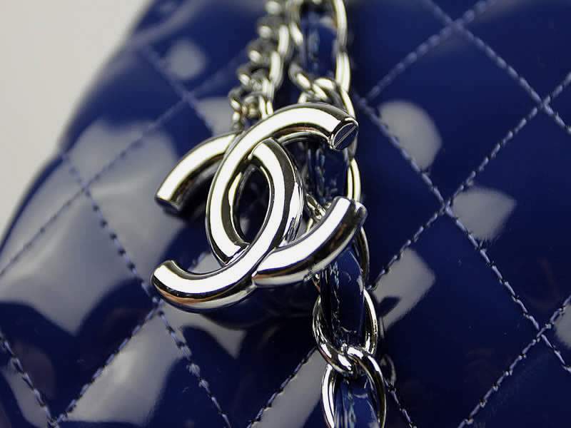 2012 New Arrival Chanel Mademoiselle Bowling Bag 49853 Blue Shiny - Click Image to Close